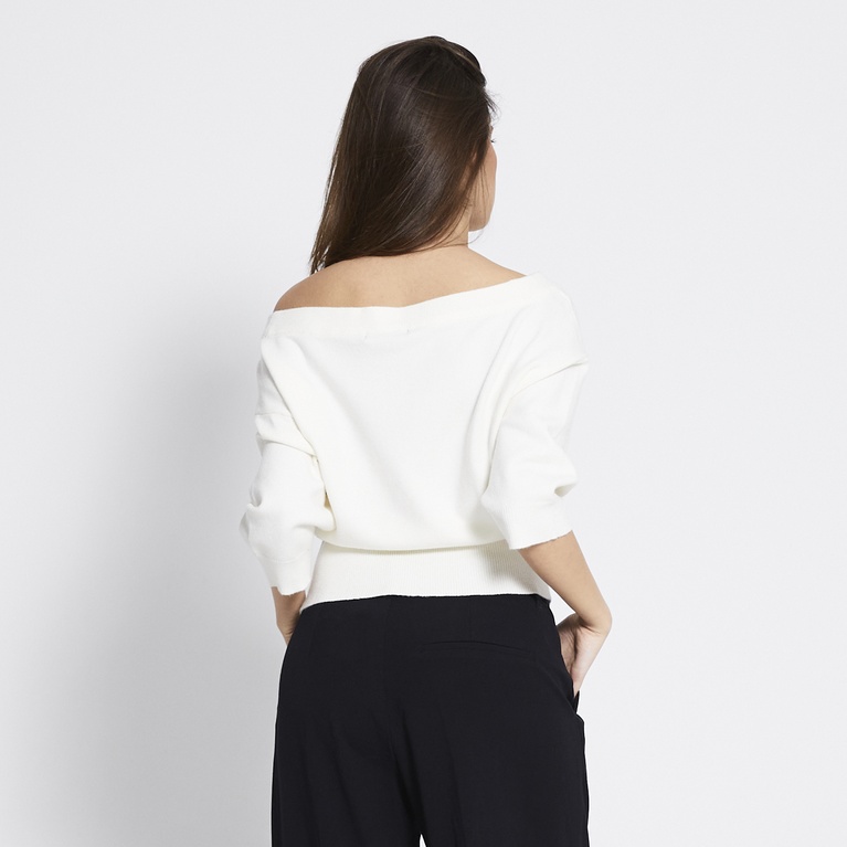 Off-shoulder knit sweater "Adriana"